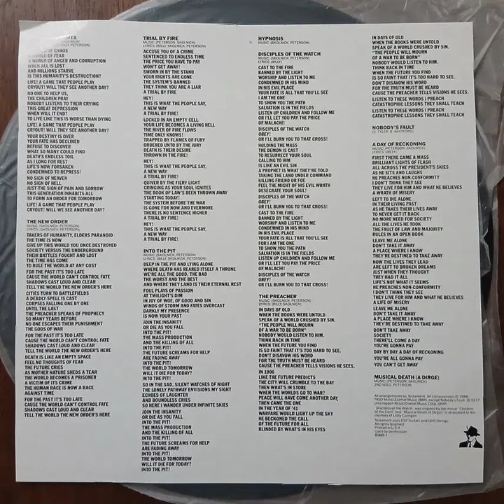 [SOLD OUT] 메탈밴드 테스타먼트 준판 LP 3장