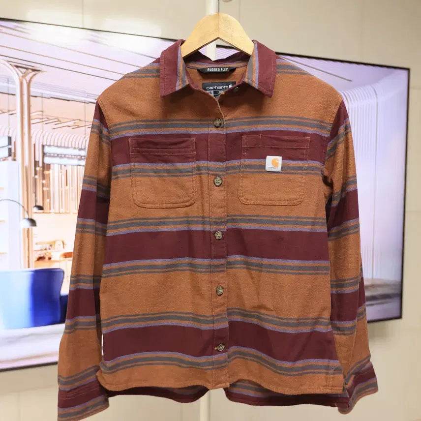 [BUNJANG] Carhartt Brown Check Shirt / 칼하트 감성 브라운 체크 셔츠 남녀공용