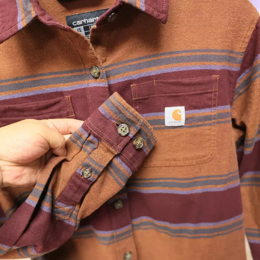 [BUNJANG] Carhartt Brown Check Shirt / 칼하트 감성 브라운 체크 셔츠 남녀공용