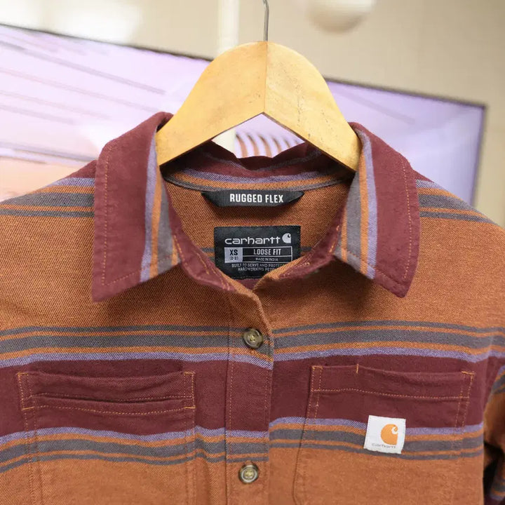 [BUNJANG] Carhartt Brown Check Shirt / 칼하트 감성 브라운 체크 셔츠 남녀공용