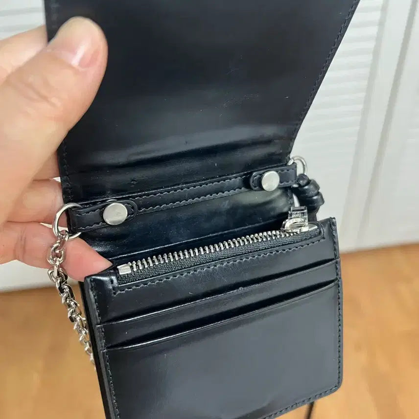 [BUNJANG] Wooyoungmi Cross Leather Wallet / 우영미 크로스 레더 월렛 블랙