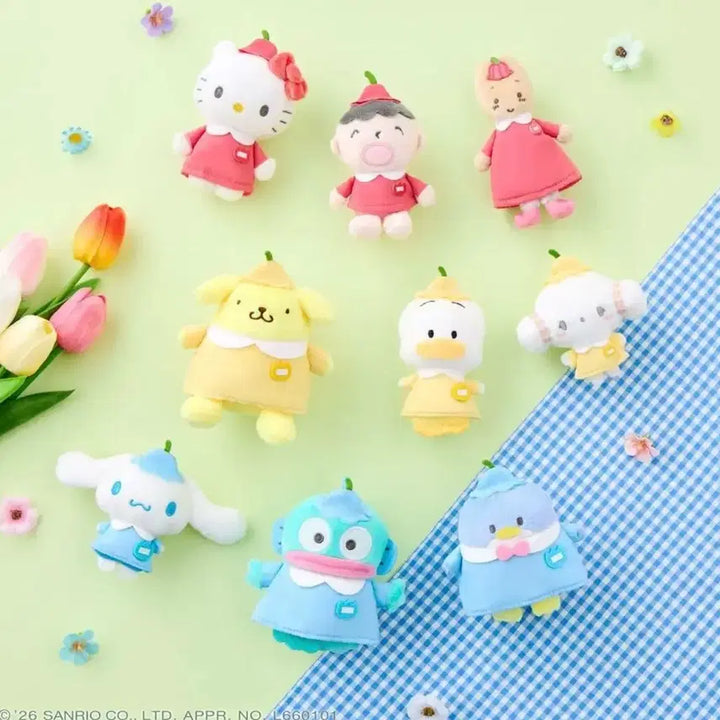 [BUNJANG] Sanrio Colorful Tulip School Uniform Mascot Keyring / (예약) 산리오 컬러풀 튤립 학교 교복 갸루 헤이세이 마스코트 인형 키링