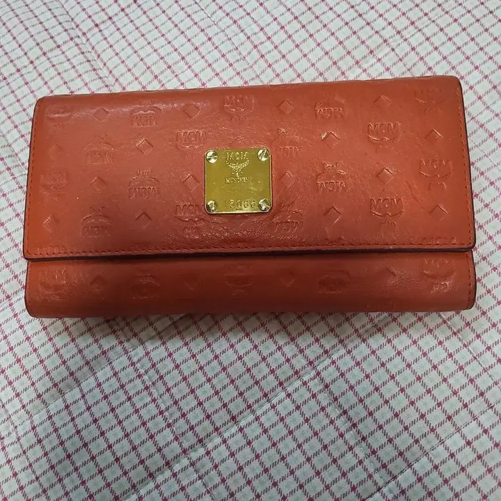 [BUNJANG] MCM Orange Bi-fold Long Wallet / MCM 오렌지색 반지갑 장지갑