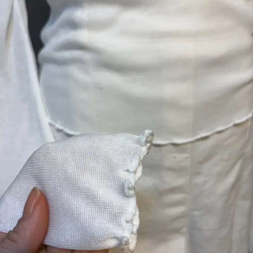 [BUNJANG] White/Blue See-Through Long Sleeve T-shirt / 화이트/블루 시스루  롱슬리브 티셔츠