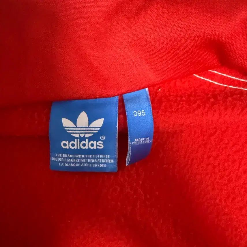 [BUNJANG] Adidas Trefoil Red Orange Fleece Track Top / 아디다스 트레포일 레드 오렌지 기모 트랙탑 95