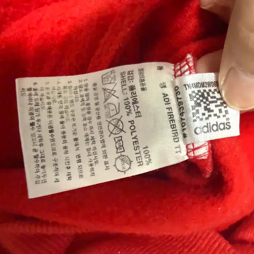 [BUNJANG] Adidas Trefoil Red Orange Fleece Track Top / 아디다스 트레포일 레드 오렌지 기모 트랙탑 95