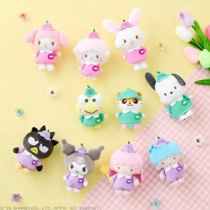 [BUNJANG] Sanrio Colorful Tulip School Uniform Mascot Keyring / (예약) 산리오 컬러풀 튤립 학교 교복 갸루 헤이세이 마스코트 인형 키링