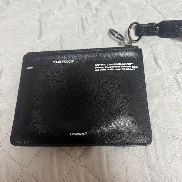 [BUNJANG] Off-White Flat Pouch Wallet / 오프화이트 블랙 플랫 파우치 지갑
