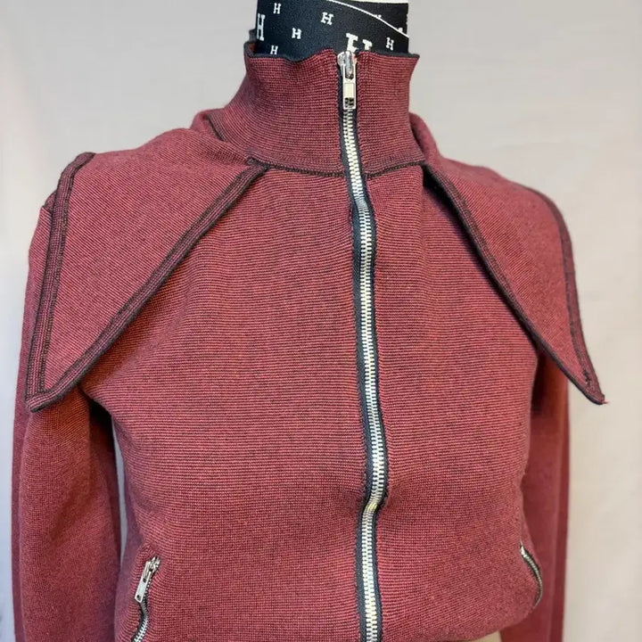 [BUNJANG] Hermes Style Burgundy Jacket / 에느메스 스타일 여성 자켓 버건디 55