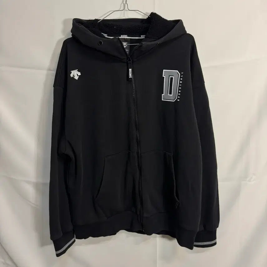 [BUNJANG] Descente Baseball Fleece Hoodie / 데상트 베이스볼 기모 후드집업