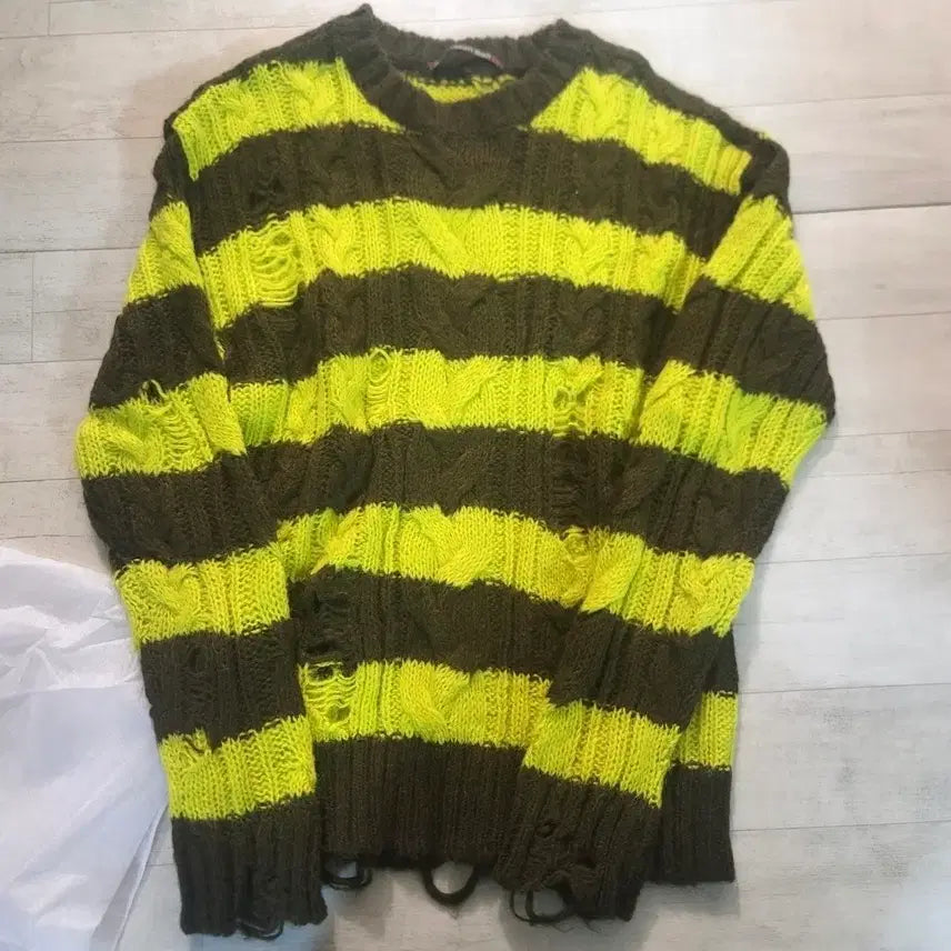 [BUNJANG] Andersson Bell Distressed Stripe Knit M / 앤더슨벨 디스트로이드 스트라이프 니트 M