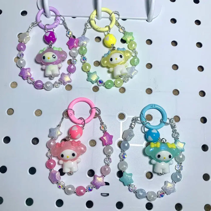 [BUNJANG] Mamel Silicone Figure Glow-in-the-Dark Beaded Keychain / 마멜 실리콘 재질 피규어 야광비즈 키링