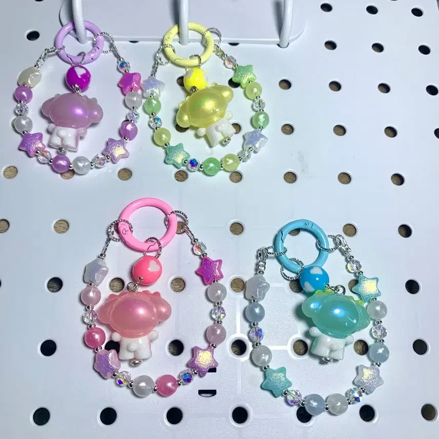 [BUNJANG] Mamel Silicone Figure Glow-in-the-Dark Beaded Keychain / 마멜 실리콘 재질 피규어 야광비즈 키링