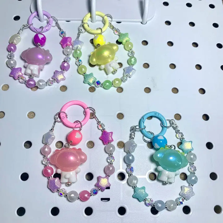 [BUNJANG] Mamel Silicone Figure Glow-in-the-Dark Beaded Keychain / 마멜 실리콘 재질 피규어 야광비즈 키링