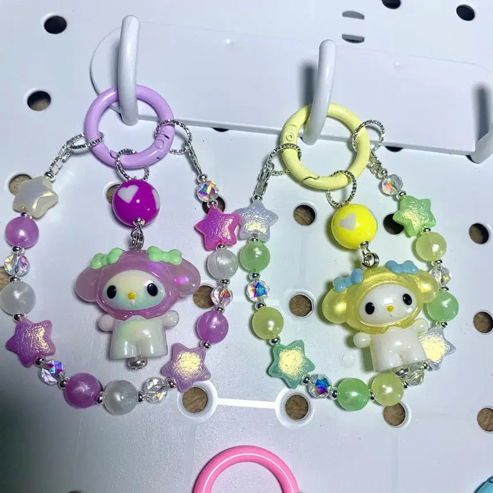 [BUNJANG] Mamel Silicone Figure Glow-in-the-Dark Beaded Keychain / 마멜 실리콘 재질 피규어 야광비즈 키링