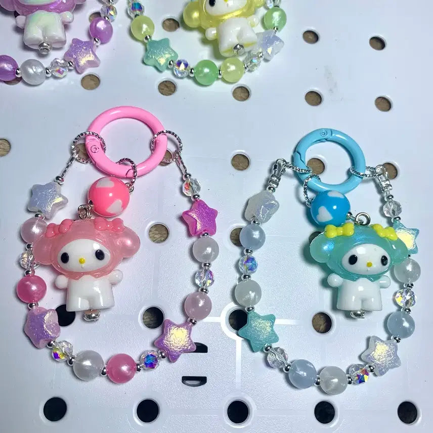 [BUNJANG] Mamel Silicone Figure Glow-in-the-Dark Beaded Keychain / 마멜 실리콘 재질 피규어 야광비즈 키링