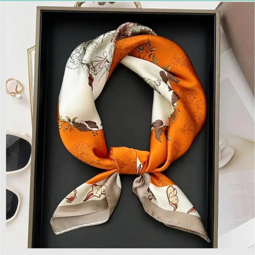 [SOLD OUT] 오렌지 토끼 패턴 스카프(새상품)
