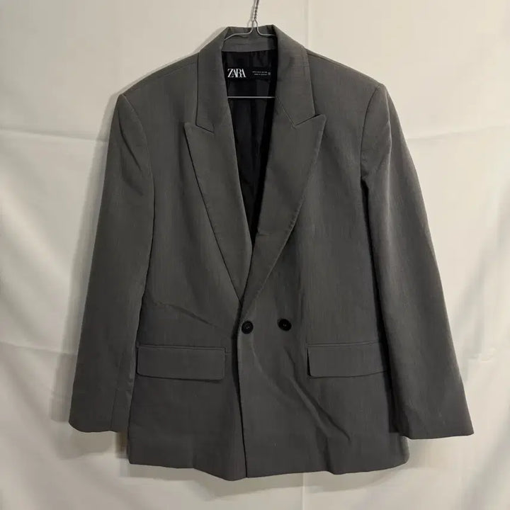 [BUNJANG] ZARA Double Breasted Blazer Gray / 자라 더블 브레스티드 블레이저 그레이