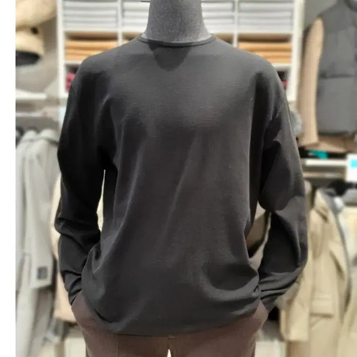 [SOLD OUT] 남성 앤드지 AndZ 라운드넥 긴팔 티셔츠 검정/흰색 새상품