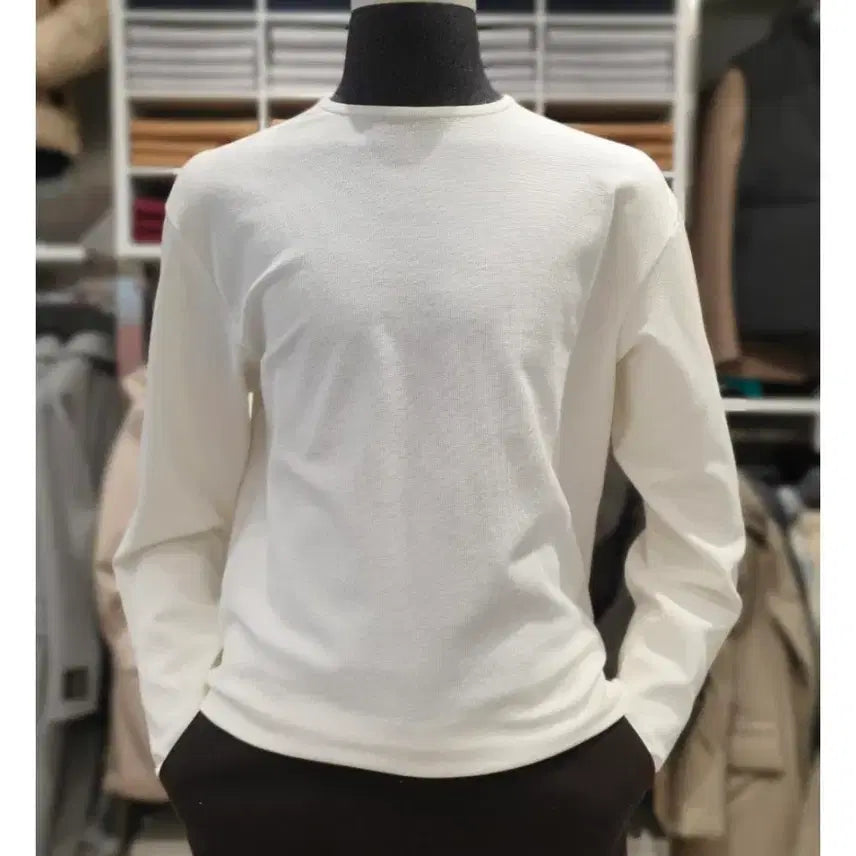 [SOLD OUT] 남성 앤드지 AndZ 라운드넥 긴팔 티셔츠 검정/흰색 새상품