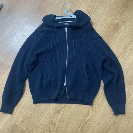 [BUNJANG] Musinsa Standard Knit Navy Hooded Cardigan / 네이비 니트 후드집업 가디건