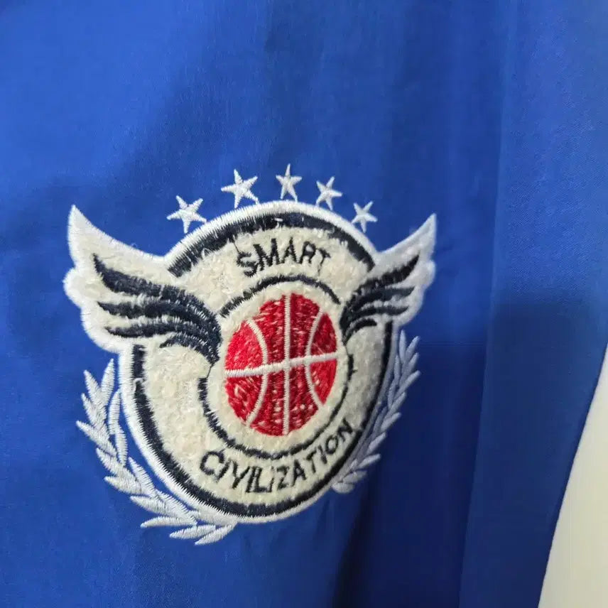 [BUNJANG] Blue and White Baseball Jacket / 블루 화이트 배색 야구 점퍼