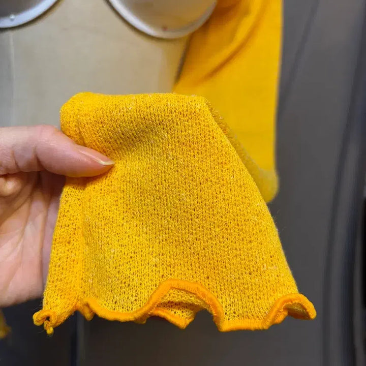 [BUNJANG] Yellow Crop Knit Cardigan / 옐로우 크롭 니트 가디건 개나리컬러