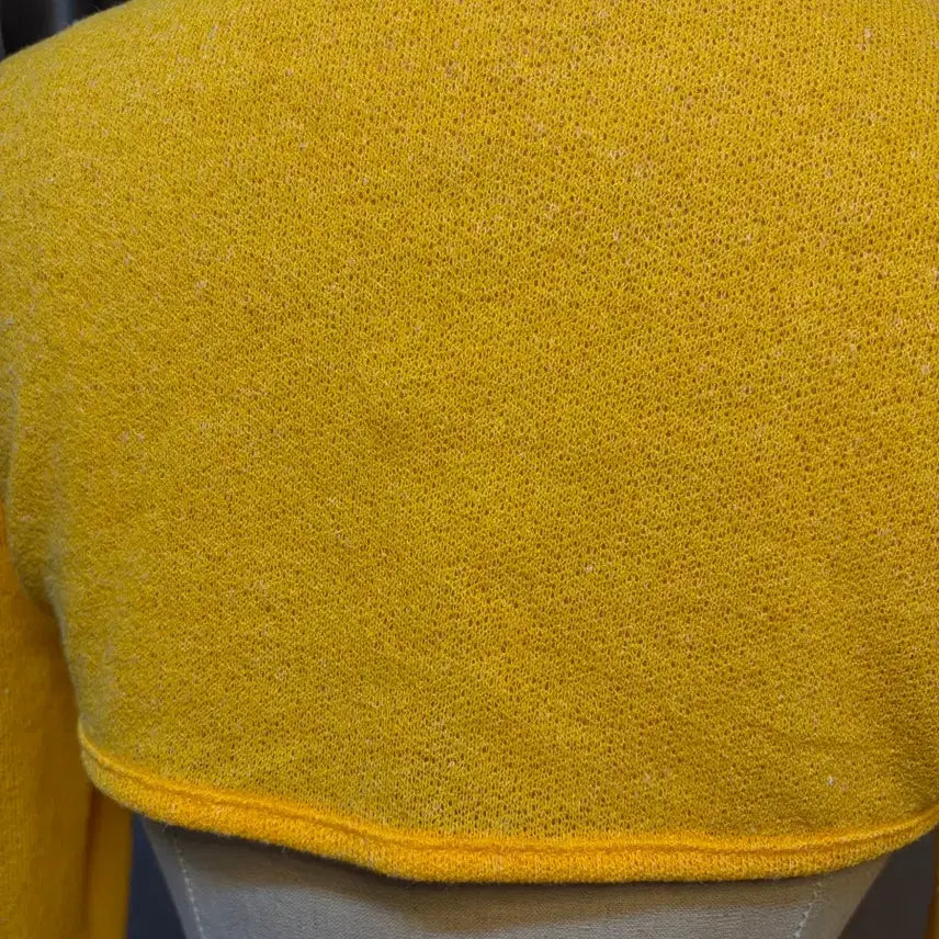 [BUNJANG] Yellow Crop Knit Cardigan / 옐로우 크롭 니트 가디건 개나리컬러