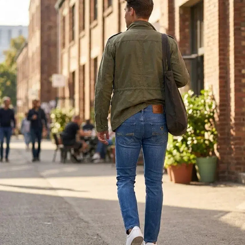 [BUNJANG] Guess Medium Blue Slim Straight Denim Pants / 게스 미디엄 블루 슬림 스트레이트 데님 팬츠 (29사이즈)