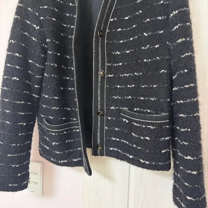 [BUNJANG] Sj Sj Glitter Stripe Jacket / 한섬 SjSj 글리터 스트라이프 자켓