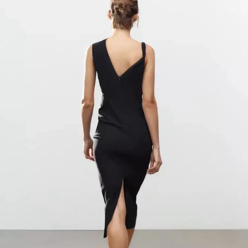 [BUNJANG] ZARA Black One-Shoulder Drape Dress / 자라 블랙 원숄더 드레이프 원피스, 드레스, 파티