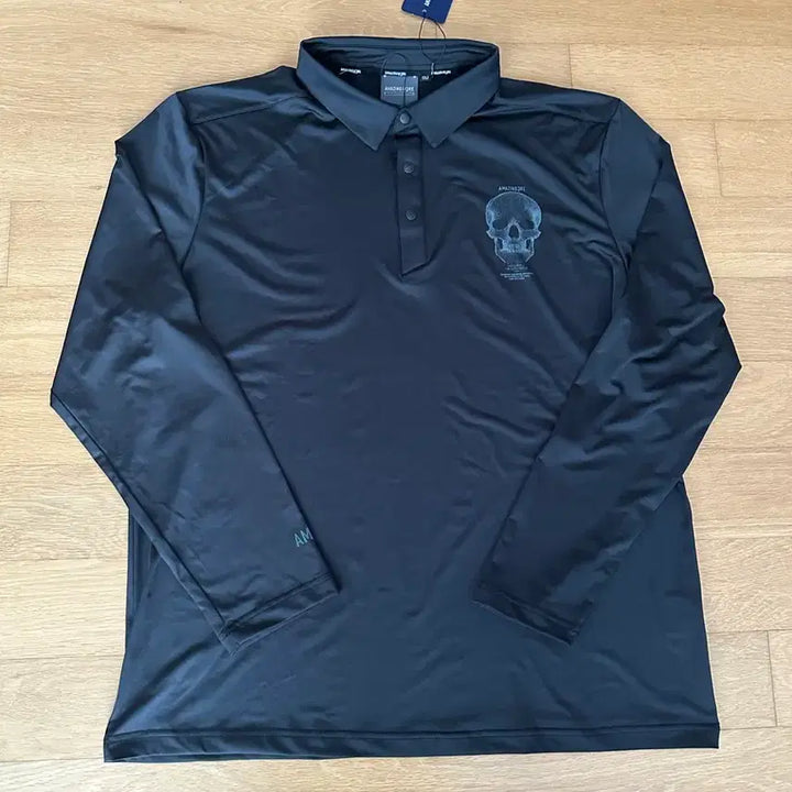 [SOLD OUT] AMAZINGCRE 스컬 프린팅 블랙 긴팔 폴로티