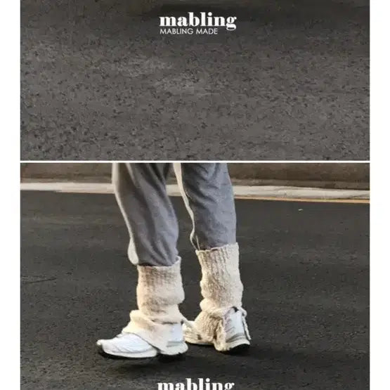 [BUNJANG] Marbling Leg Warmer - Black/Ivory / (새상품) 마블링 레그워머 블랙/아이보리 일괄