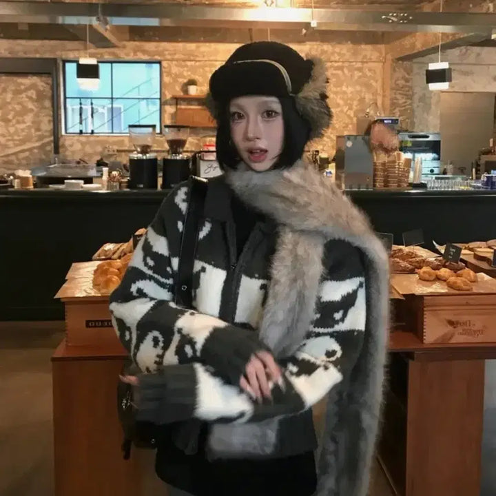 [BUNJANG] KUROMI Cowichan Zip Cardigan / [새상품] KUROMI COWICHAN ZIP CARDIGAN