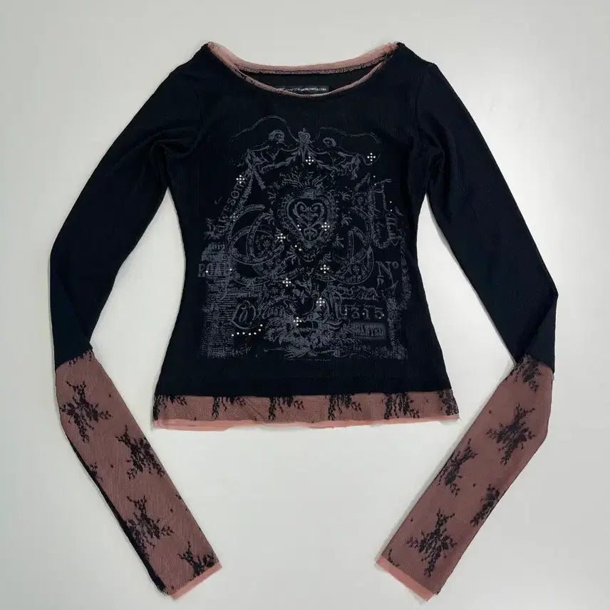 [BUNJANG] Sculptor Triple Lace Layered T-Shirt / [정품/새상품] 스컬프터 트리플 레이스 레이어드 티셔츠