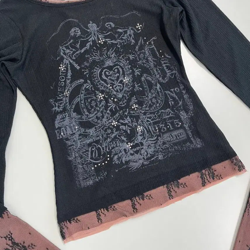 [BUNJANG] Sculptor Triple Lace Layered T-Shirt / [정품/새상품] 스컬프터 트리플 레이스 레이어드 티셔츠