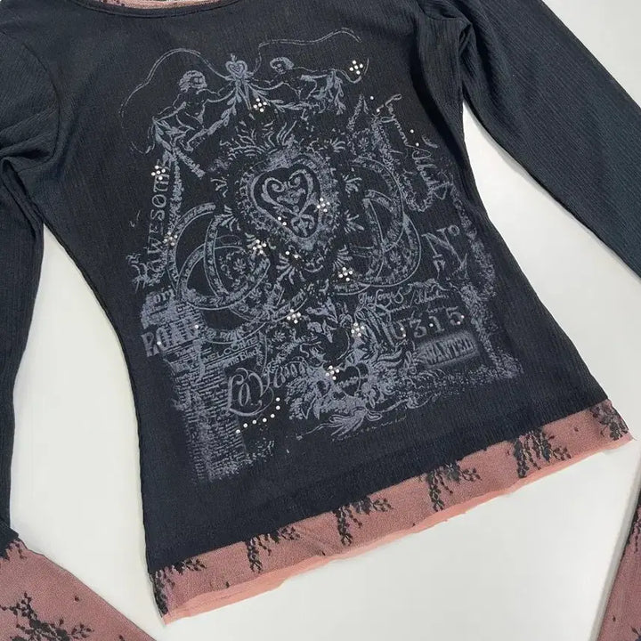 [BUNJANG] Sculptor Triple Lace Layered T-Shirt / [정품/새상품] 스컬프터 트리플 레이스 레이어드 티셔츠