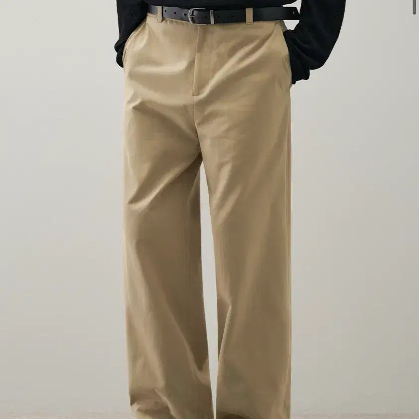 [SOLD OUT] (새상품)(L) [패션플래닛X드로우핏] 세미 와이드 치노 팬츠 BEIGE