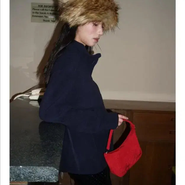 [BUNJANG] Attends Suede Top Handle Bag (Red) / attends 어텐즈 스웨이드 탑 핸들 백(레드)
