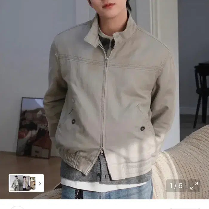 [SOLD OUT] (새상품)(L) 드로우핏 이글 해링턴 워싱 자켓[LIGHT GREY]판매