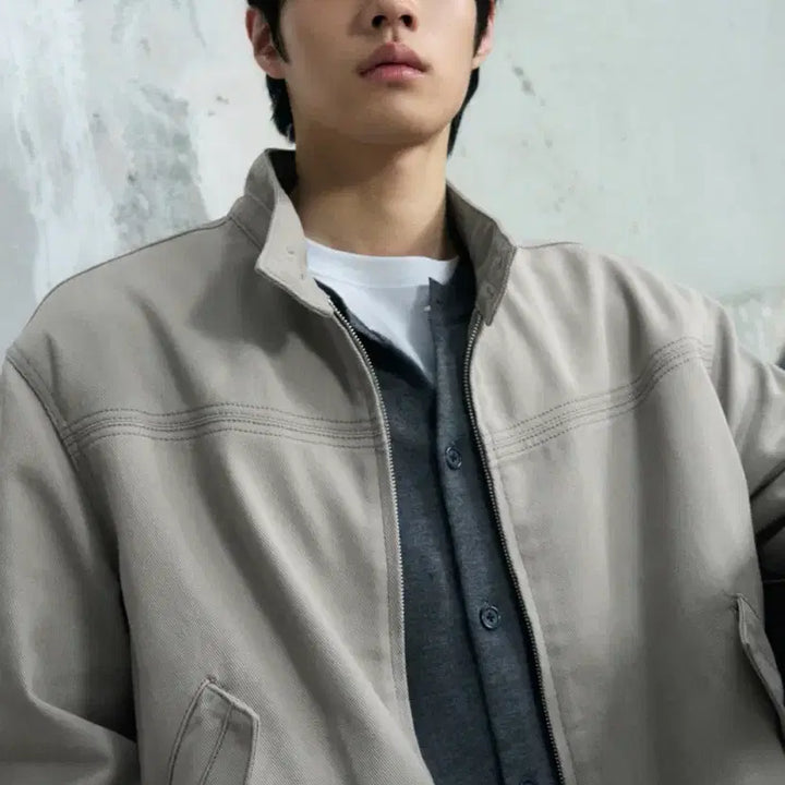 [SOLD OUT] (새상품)(L) 드로우핏 이글 해링턴 워싱 자켓[LIGHT GREY]판매