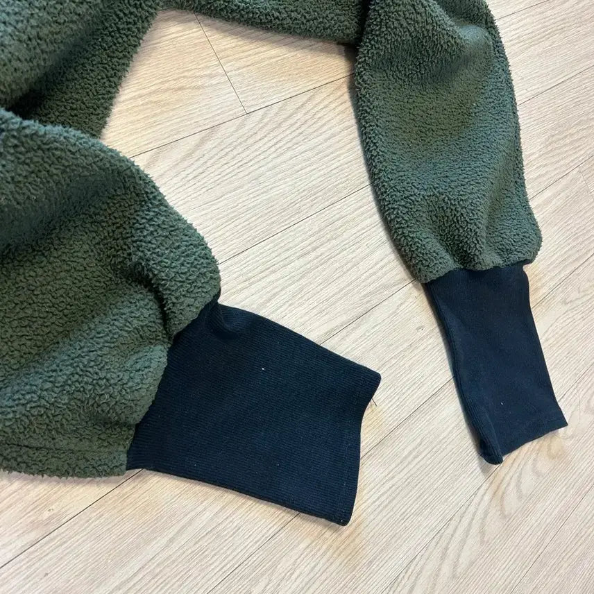 [BUNJANG] Deep Green Fleece Jogger Set / 딥그린 플리스 조거셋업