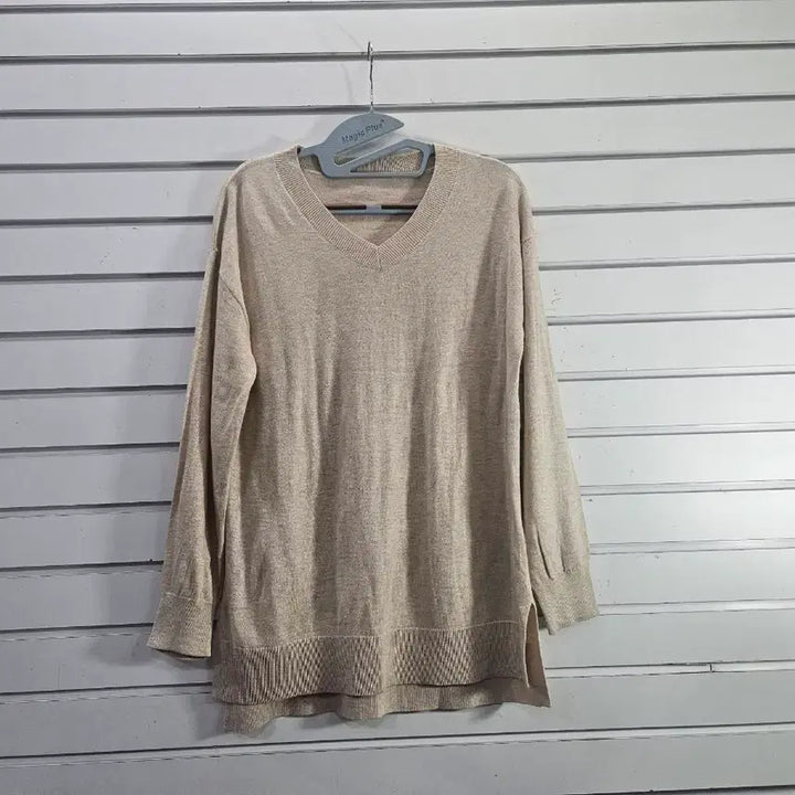 [BUNJANG] V-Neck Knit Top / 연베이지 V넥 여성 니트티/보물찾기천사