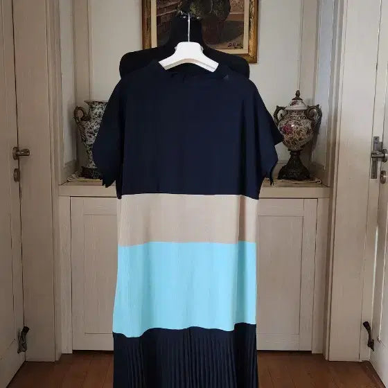 [BUNJANG] SYSTEM Color Block Long Dress / 시스템 배색롱 원피스