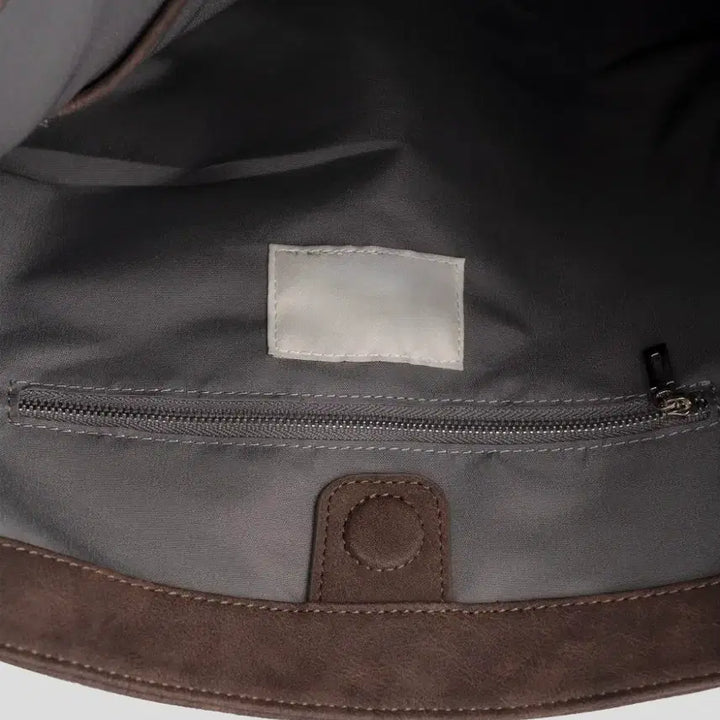 [BUNJANG] Vintage Leather Pocket Shoulder Bag / 빈티지 레더 포켓 숄더백