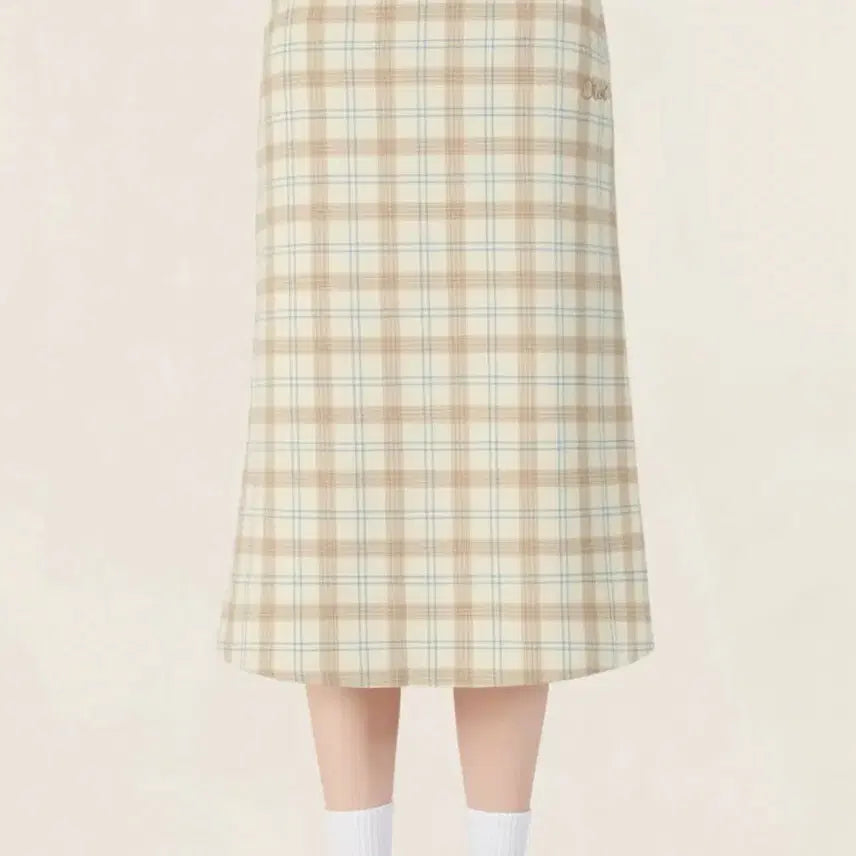 [BUNJANG] OiOi Beige Check Long Skirt / 빈티지 오아이오아이 체크 베이지 롱스커트