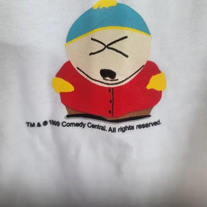 [BUNJANG] South Park Eric Cartman White T-shirt / 90s 새상퓸사우스파크 에릭 카트맨 흰색 반팔 티셔츠