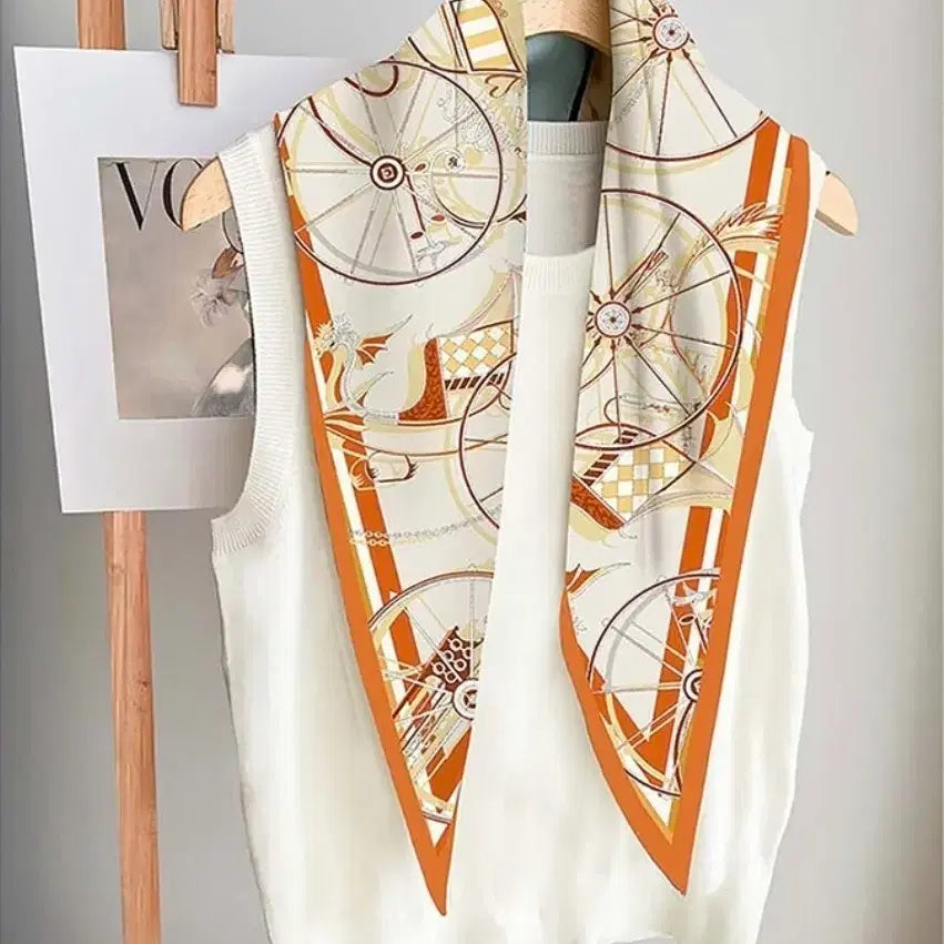 [SOLD OUT] 패턴 스카프 아이보리/오렌지(새상품)