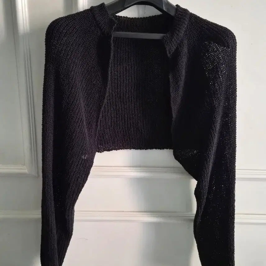 [BUNJANG] Black Short Bolero Cardigan / 블랙 숏 볼레로 가디건