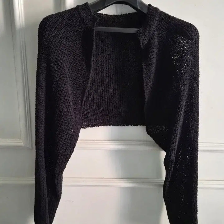 [BUNJANG] Black Short Bolero Cardigan / 블랙 숏 볼레로 가디건